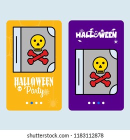 Happy Halloween invitation design with devil book vector