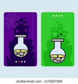 Happy Halloween invitation design with drink vector