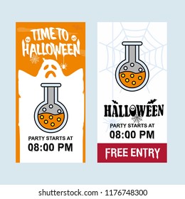 Happy Halloween invitation design with drink vector