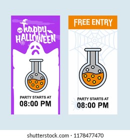 Happy Halloween invitation design with drink vector