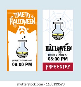 Happy Halloween invitation design with drink vector