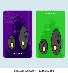 Happy Halloween invitation design with eye ball vector