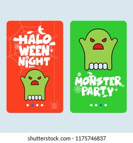 Happy Halloween invitation design with ghost vector