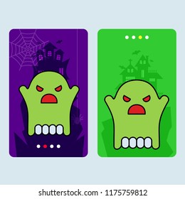 Happy Halloween invitation design with ghost vector