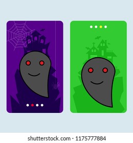 Happy Halloween invitation design with ghost vector
