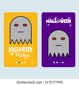 Happy Halloween invitation design with ghost vector