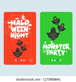 Happy Halloween invitation design with ghost vector
