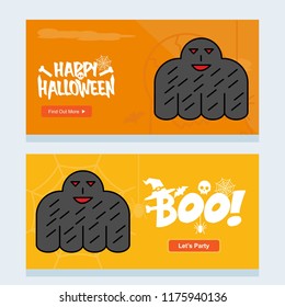 Happy Halloween invitation design with ghost vector