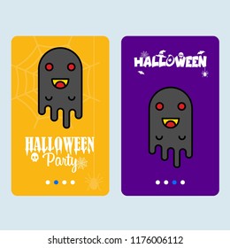Happy Halloween invitation design with ghost vector