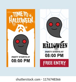 Happy Halloween invitation design with ghost vector