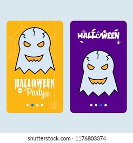 Happy Halloween invitation design with ghost vector