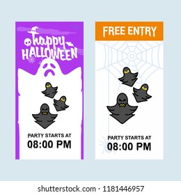 Happy Halloween invitation design with ghost vector