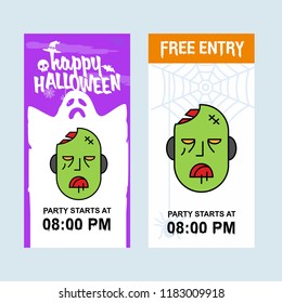 Happy Halloween invitation design with ghost vector