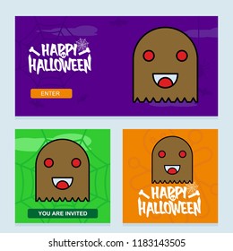 Happy Halloween invitation design with ghost vector