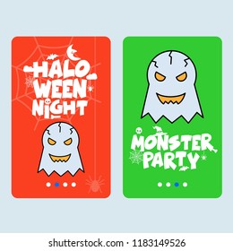 Happy Halloween invitation design with ghost vector