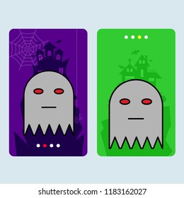 Happy Halloween invitation design with ghost vector