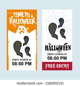 Happy Halloween invitation design with ghost vector