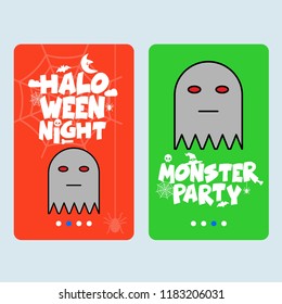 Happy Halloween invitation design with ghost vector