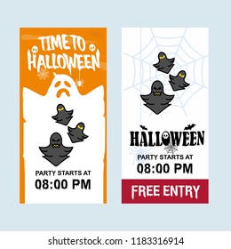 Happy Halloween invitation design with ghost vector