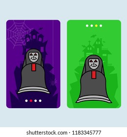 Happy Halloween invitation design with ghost vector