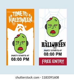 Happy Halloween invitation design with ghost vector