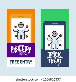 Happy Halloween invitation design with ghost vector