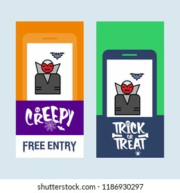 Happy Halloween invitation design with ghost vector