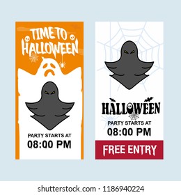 Happy Halloween invitation design with ghost vector