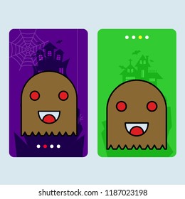 Happy Halloween invitation design with ghost vector