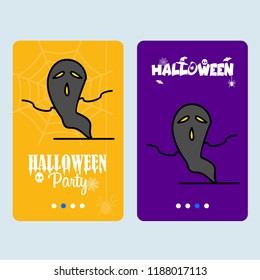 Happy Halloween invitation design with ghost vector