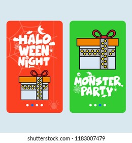 Happy Halloween invitation design with giftbox vector