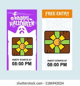 Happy Halloween invitation design with giftbox vector