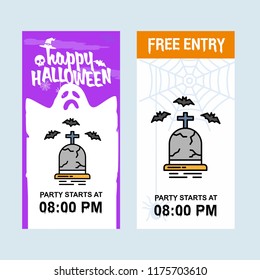 Happy Halloween invitation design with grave vector