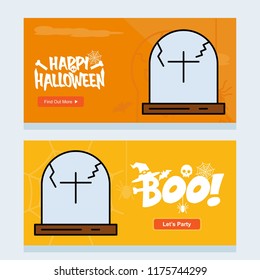 Happy Halloween invitation design with grave vector