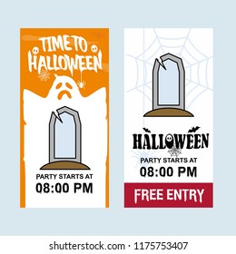 Happy Halloween invitation design with grave vector