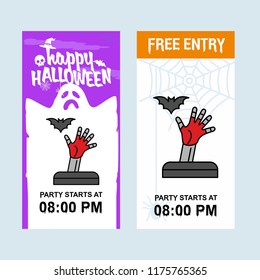 Happy Halloween invitation design with grave vector