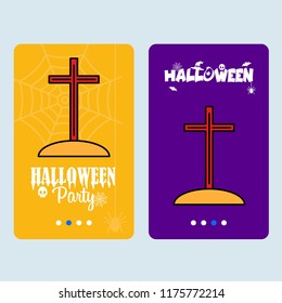 Happy Halloween invitation design with grave vector