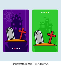 Happy Halloween invitation design with grave vector