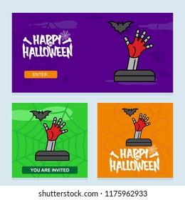 Happy Halloween invitation design with grave vector