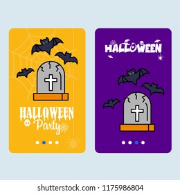 Happy Halloween invitation design with grave vector