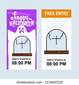 Happy Halloween invitation design with grave vector