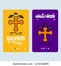 Happy Halloween invitation design with grave vector