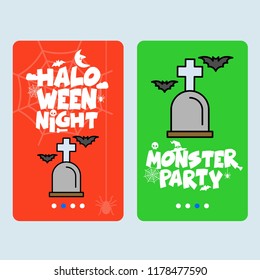 Happy Halloween invitation design with grave vector