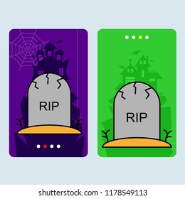 Happy Halloween invitation design with grave vector