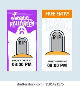 Happy Halloween invitation design with grave vector