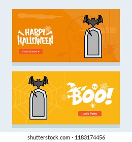Happy Halloween invitation design with grave vector
