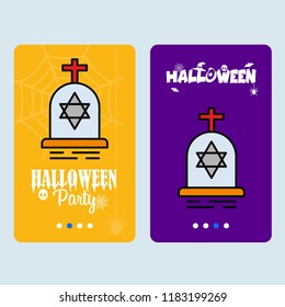 Happy Halloween invitation design with grave vector