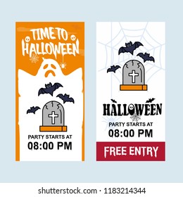 Happy Halloween invitation design with grave vector