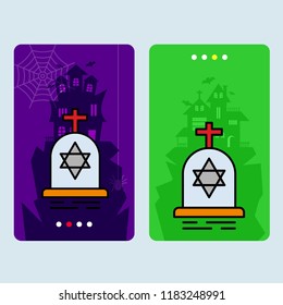 Happy Halloween invitation design with grave vector