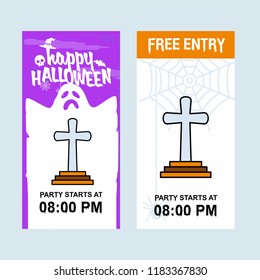 Happy Halloween invitation design with grave vector
